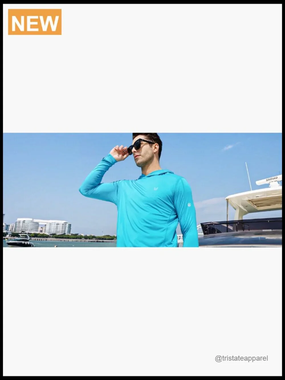 Men's UPF 50+ Sun Protection Hoodie Long Sleeve Rash Guard Fishing Swim Shirt